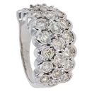 9ct White Gold 1.75cts Diamond 3 Row Ring