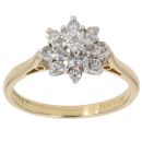 18ct Yellow Gold 0.50ct Brilliant Cut Diamond Cluster Ring