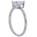 Silver Cubic Zirconia Pear Solitaire Ring