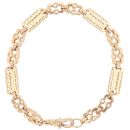 9ct Yellow Gold Cubic Zirconia Stars and Bars Bracelet 8"