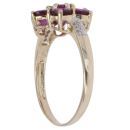 9ct Yellow Gold 0.05ct Diamond and Garnet Flower Cluster Ring