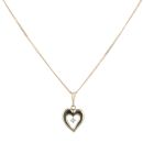 9ct Yellow Gold 0.10ct Brilliant Cut Diamond Heart Pendant and Chain 18"