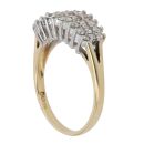 18ct Yellow Gold 0.50ct Diamond Three Row Cluster Ring