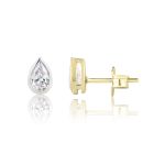 9ct Yellow Gold Pear Lab Grown Diamond Earrings G VS