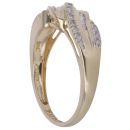 14ct Yellow Gold 0.25ct Brilliant and Baguette Cut Diamond Fancy Ring