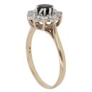 9ct Yellow Gold Sapphire and Cubic Zirconia Cluster Ring