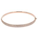 18ct Rose Gold 1.50ct Diamond Three Row Hinged Bangle
