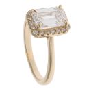 9ct Yellow Gold 2.15ct Emerald And Brilliant Cut Lab Grown Diamond Solitaire Ring