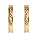 22ct Yellow Gold Diamond Cut Hoop Earrings