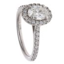Platinum 1.00ct Oval and Brilliant Cut Diamond Solitaire Ring