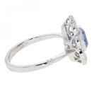 Platinum 0.85cts Diamond And Sapphire Oval Ring