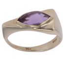 9ct Yellow Gold Amethyst Single Stone Fancy Ring