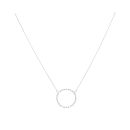 Sterling Silver Cubic Zirconia Circle Pendant and Chain 16" by Icesia