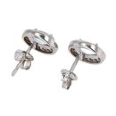 9ct White Gold Aquamarine and Diamond Stud Earrings by Anya Belle