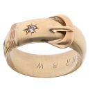 9ct Yellow Gold Cubic Zirconia Buckle Ring