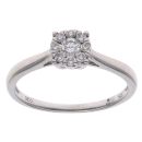 9ct White Gold 0.25ct Brilliant Cut Diamond Cluster Ring