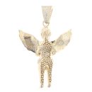 9ct Yellow Gold Cubic Zirconia Cherub Pendant