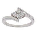 9ct White Gold 0.20ct Brilliant Cut Diamond Cluster Ring
