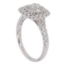 18ct White Gold 1.00ct Brilliant And Baguette Cut Diamond Cluster Ring