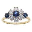 18ct Yellow Gold 0.90ct Brilliant Cut Diamond Cluster Ring