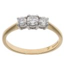 18ct Yellow Gold 0.50ct Diamond Trilogy Ring