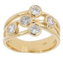 18ct Yellow Gold Diamond Bubble Five Stone Ring by Anya Belle