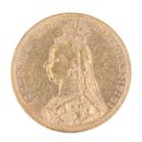 1890 Victoria Jubilee Head UK Full Sovereign Coin