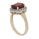 9ct Yellow Gold 0.20ct Brilliant Cut Diamond and Garnet Cluster Ring