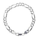 Silver Figaro Bracelet 8.5"