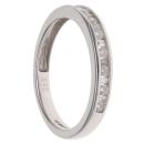9ct White Gold 0.25ct Brilliant and Baguette Cut Diamond Half Eternity Ring