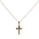 18ct Yellow and White Gold Crucifix Pendant and Chain 22"
