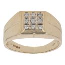 9ct Yellow Gold 0.10ct Brilliant Cut Diamond Cluster Ring