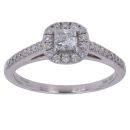 18ct White Gold 0.55ct Princess and Brilliant Cut Diamond Cluster Ring