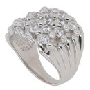 Silver Cubic Zirconia Five Row Keeper Ring By Icesia