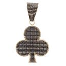 9ct Yellow Gold Black Cubic Zirconia Clubs Pendant