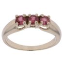 9ct Yellow Gold Garnet Three Stone Ring