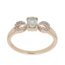 9ct Yellow Gold 0.10ct Diamond and Tourmaline Ring