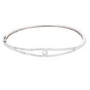 Silver Cubic Zirconia Crossover Bangle by Icesia