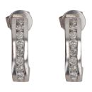 9ct White Gold 0.35ct Brilliant Cut Diamond Half Hoop Earrings