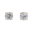 9ct Yellow Gold 2.01ct Brilliant Cut Lab Grown Diamond Solitaire Earrings