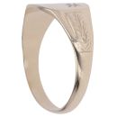 9ct Yellow Gold 0.01ct Diamond Patterned Signet Ring