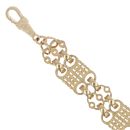 9ct Yellow Gold Patterned Stars and Bars Bracelet 8.5"