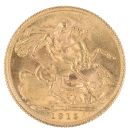 1915 George V Large Head UK Full Sovereign Coin