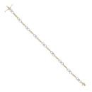 9ct Yellow and White Gold 0.05ct Diamond Fancy Bracelet 7"