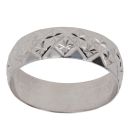 9ct White Gold Patterned 6mm Wedding Band