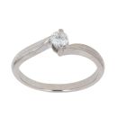 9ct White Gold 0.25ct Brilliant Cut Diamond Twist Solitaire Ring
