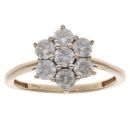 9ct Yellow Gold 1.00ct Brilliant Cut Diamond Cluster Ring