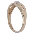 9ct Yellow Gold 0.01ct Diamond Crossover Ring