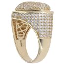 9ct Yellow Gold Cubic Zirconia Heart Signet Ring