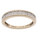 9ct Yellow Gold 0.25ct Brilliant Cut Diamond Half Eternity Ring